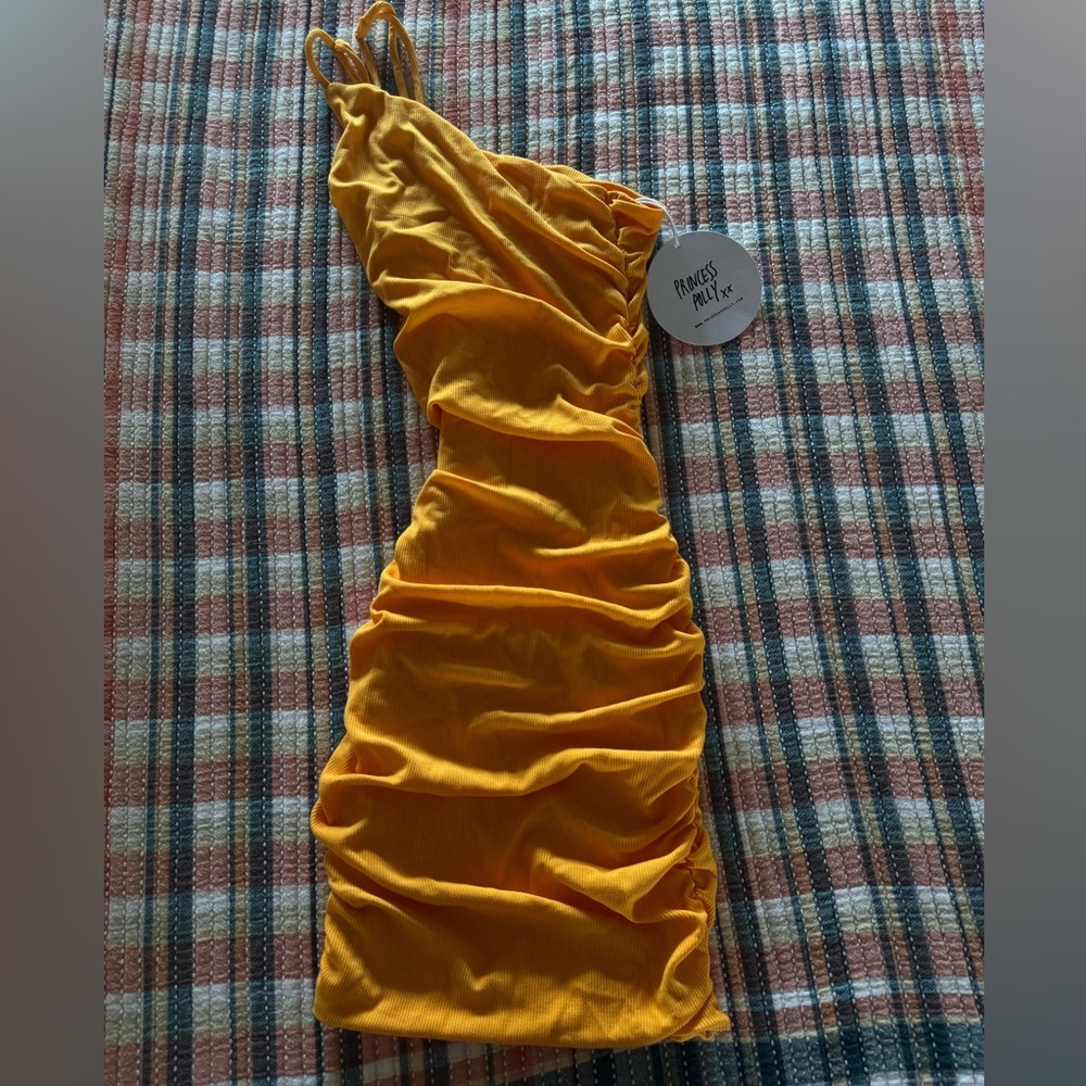 Princess Polly One Shoulder Yellow Dress